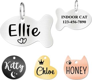 No. 6 - Ultra Joys Cat Tags Personalized Small Cat Dog ID Tag - 1