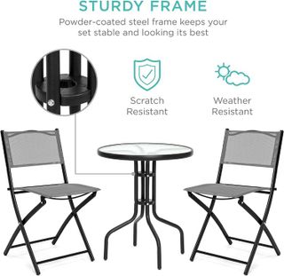 No. 2 - Best Choice Products 3-Piece Patio Bistro Dining Furniture Set - 5