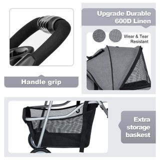 No. 8 - BestPet Pet Stroller Dog Cat Jogger Stroller - 4