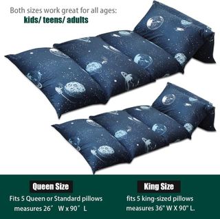 No. 4 - Mengersi Galaxy Kids Floor Pillow Cover - 4