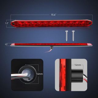 No. 10 - Nilight 2PCS 16Inch 11 LED Red Trailer Light Bar - 2