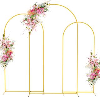 No. 4 - Gold Metal Arch Backdrop Stand - 1