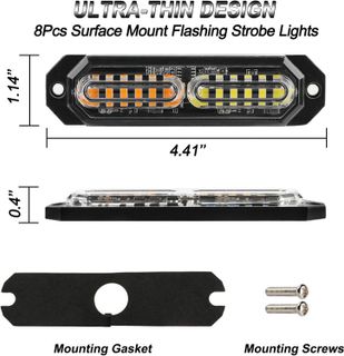 No. 4 - ASPL 8Pcs 12LED Strobe Lights - 5