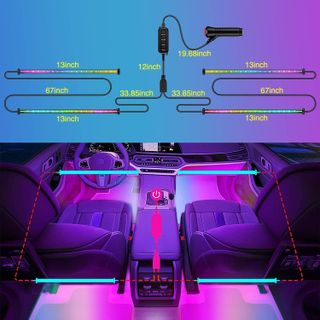 No. 2 - Nilight RGBIC 72 LED Interior Car Strip Lights - 2