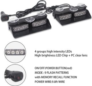 No. 8 - XRIDONSEN 2 in 1 Dash Emergency Strobe Lights - 5