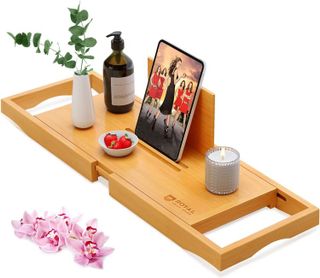 No. 8 - ROYAL CRAFT WOOD Luxury Bathtub Tray Caddy - 1