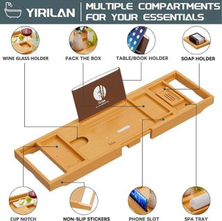 No. 5 - Yirilan Luxury Bathtub Tray Caddy - 2