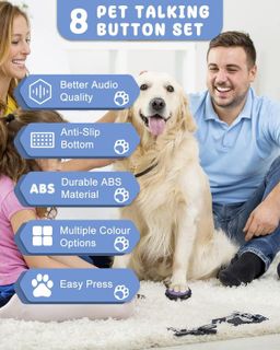 No. 9 - Dog Buttons for Communication, 8 Pcs Dog Talking Button Set - 2