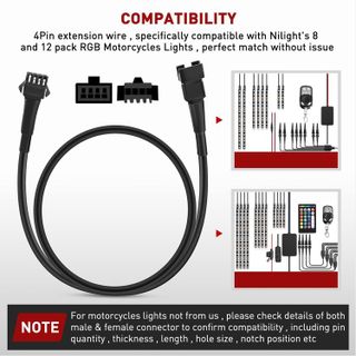 No. 5 - Nilight Extension Cable for Motorcycle LED Strip Lights - 5