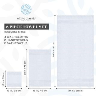 No. 9 - White Classic Bath Towel Set - 3