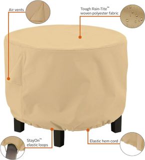 No. 7 - Classic Accessories Terrazzo Water-Resistant 24 Inch Round Ottoman/Coffee Table Cover - 4