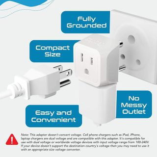 No. 2 - Ceptics US to India Plug Adapter - 3