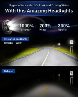 No. 4 - HWSTAR 2023 Upgraded 1000% Bright Anti-glare 7 Inch Led Headlights Round - 3