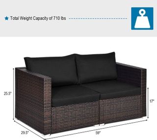 No. 7 - Tangkula Wicker Loveseat - 5