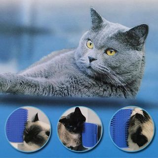 No. 5 - yuntop 2 Pack Softer Self Groomer with Catnip Wall Corner Massage Comb Scratcher Grooming Brush Tool - 4