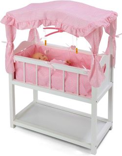 No. 7 - Badger Basket Canopy Doll Crib with Baskets, Bedding, and Mobile - 5