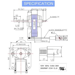 No. 1 - Fiada Universal Bathroom Fan Motor Replacement Kit - 3