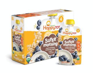 No. 1 - Happy Tot Organics Stage 4 Super Morning Organics Bananas Blueberries Yogurt & Oats + Super Chia - 1