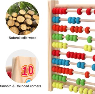 No. 10 - Sealive Classic Wooden Abacus for Kids Math - 4