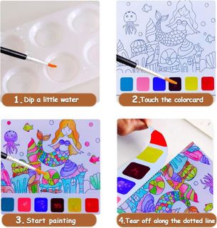 No. 7 - JUNQIU Watercolor Coloring Books for Kids Ages 4-8 - 3