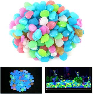 No. 3 - QIAONIUNIU 100 Pcs New Colorful Glow in The Dark Pebbles Stones Rocks - 1