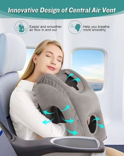 No. 1 - JefDiee Inflatable Travel Pillow - 3