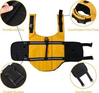 No. 9 - HAOCOO Dog Life Jacket Vest Saver Safety Swimsuit Preserver - 4