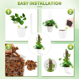 No. 8 - EOX 4 Pcs 24 Inch Plastic Moss Pole for Plants - 5