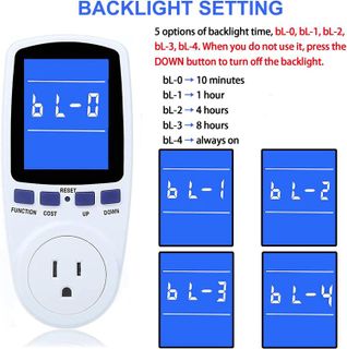 No. 2 - Upgraded Watt Power Meter Plug Home Electrical Usage Monitor Consumption, Energy Voltage Amps Kill Tester - 5