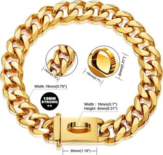 No. 10 - Gold Dog Chain Collar - 2