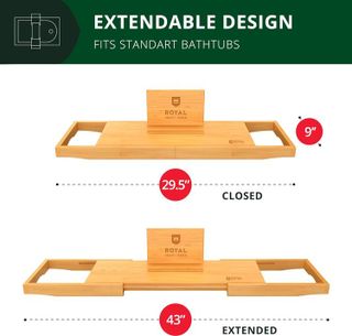 No. 8 - ROYAL CRAFT WOOD Luxury Bathtub Tray Caddy - 5