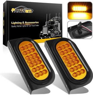 No. 6 - 6 Inch Oval LED Trailer Tail Lights with Brackets - 1