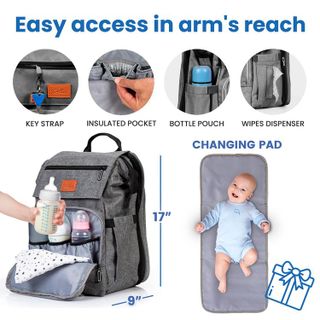No. 4 - PILLANI Baby Diaper Bag Backpack - 5