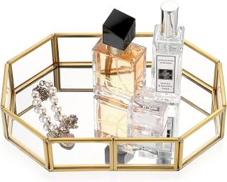 No. 9 - Hipiwe Polygon Gold Mirrored Makeup Tray - 1