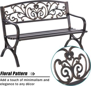 No. 3 - MFSTUDIO 50 Inches Outdoor Garden Bench - 2