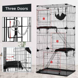 No. 6 - BestPet 3-Tier 67 Inch Cat Cage Enclosure - 4