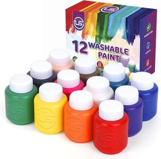 No. 4 - EXTRIC Washable Paint for Kids – 12 Count Finger Paint - 1