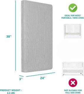 No. 4 - Dream On Me Snuggles Breathable Extra Firm Fiber Portable Crib Mattress - 3