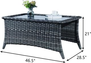 No. 6 - Rilyson Patio Tables Wicker Coffee Table - 2