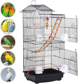 No. 6 - Yaheetech 39-inch Roof Top Large Flight Parrot Bird Cage - 5