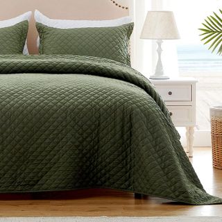 No. 6 - SunStyle Home Quilt Set King Olive Green - 4