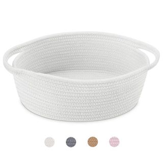 No. 1 - ABenkle Cute Small Woven Basket with Handles - 1