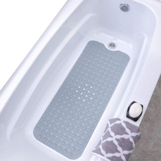 No. 3 - SlipX Solutions Power Grip Extra Long Bath Tub & Shower Mat - 1