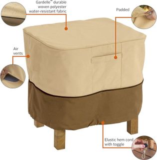 No. 5 - Classic Accessories Veranda Water-Resistant 21 Inch Square Patio Ottoman/Side Table Cover - 5