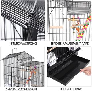 No. 6 - Yaheetech 39-inch Roof Top Large Flight Parrot Bird Cage - 3