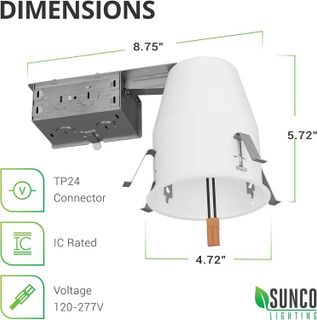 No. 4 - Sunco 12 Pack Can Lights for Ceiling 4 Inch Remodel Recessed Lighting Housing - 2