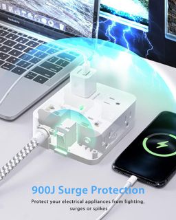 No. 4 - HANYCONY Power Strip Surge Protector - 5