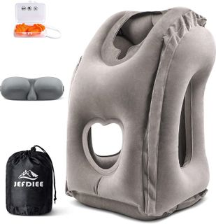 No. 1 - JefDiee Inflatable Travel Pillow - 1