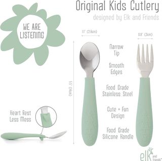 No. 4 - Elk and Friends Kids Silverware with Silicone Handle - 3