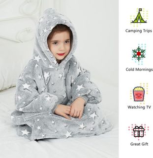 No. 5 - KFUBUO Wearable Blanket Hoodie for Kids - 2